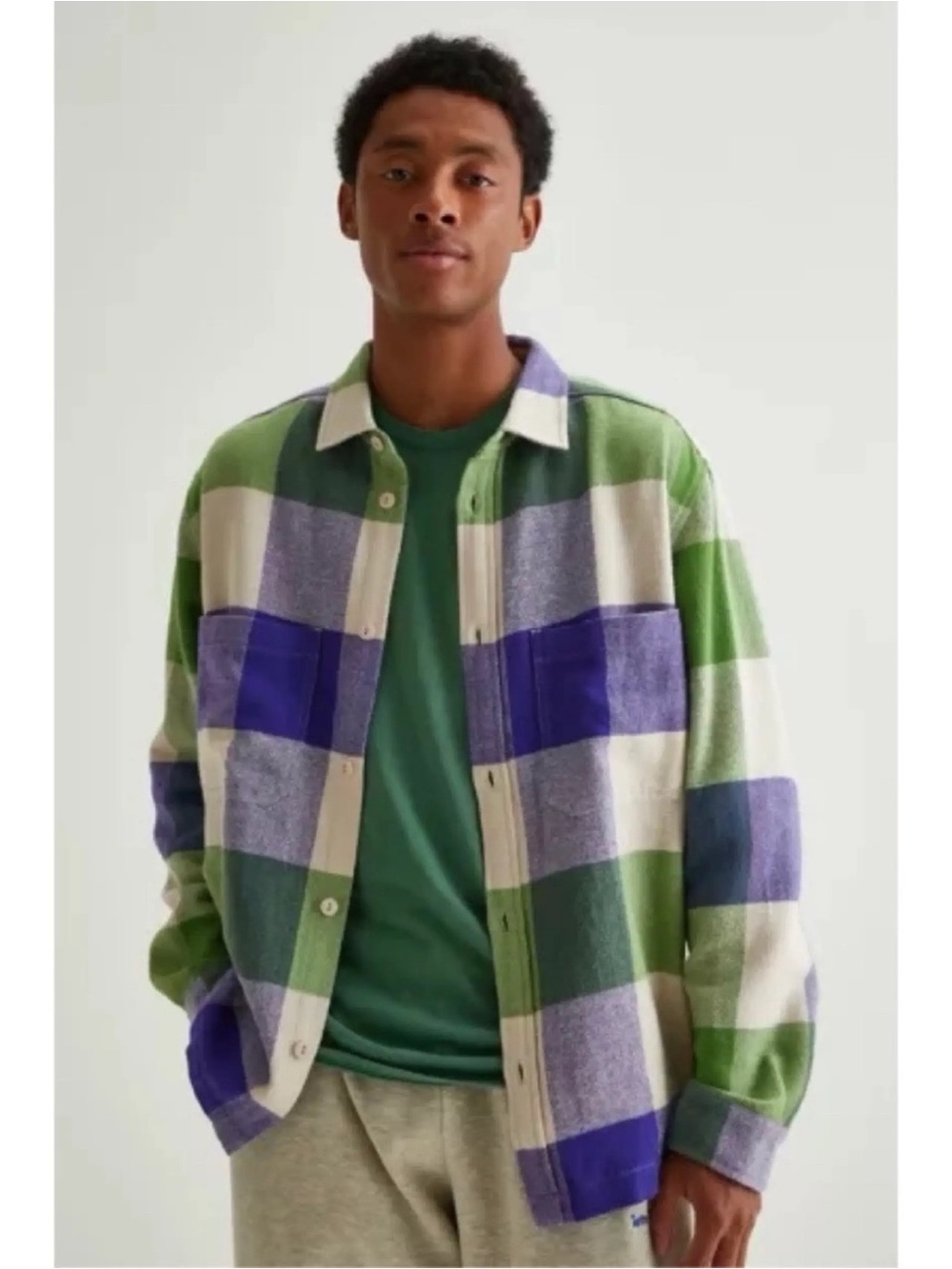 BDG Buffalo Big Mac Overshirt Checkered Oversized Thick Cotton Flannel Shirt